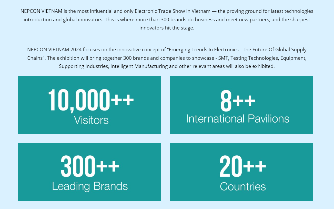 越南电子元器件材料及生产设备展览会NEPCON VIETNAM